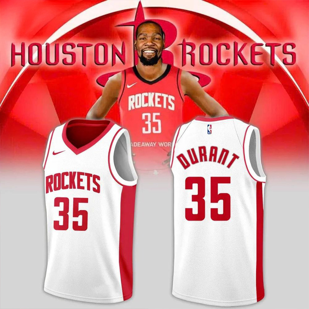 Houston Rockets Kevin Durant White Basketball Jersey Houston Rockets Merch Gifts For Fans-1