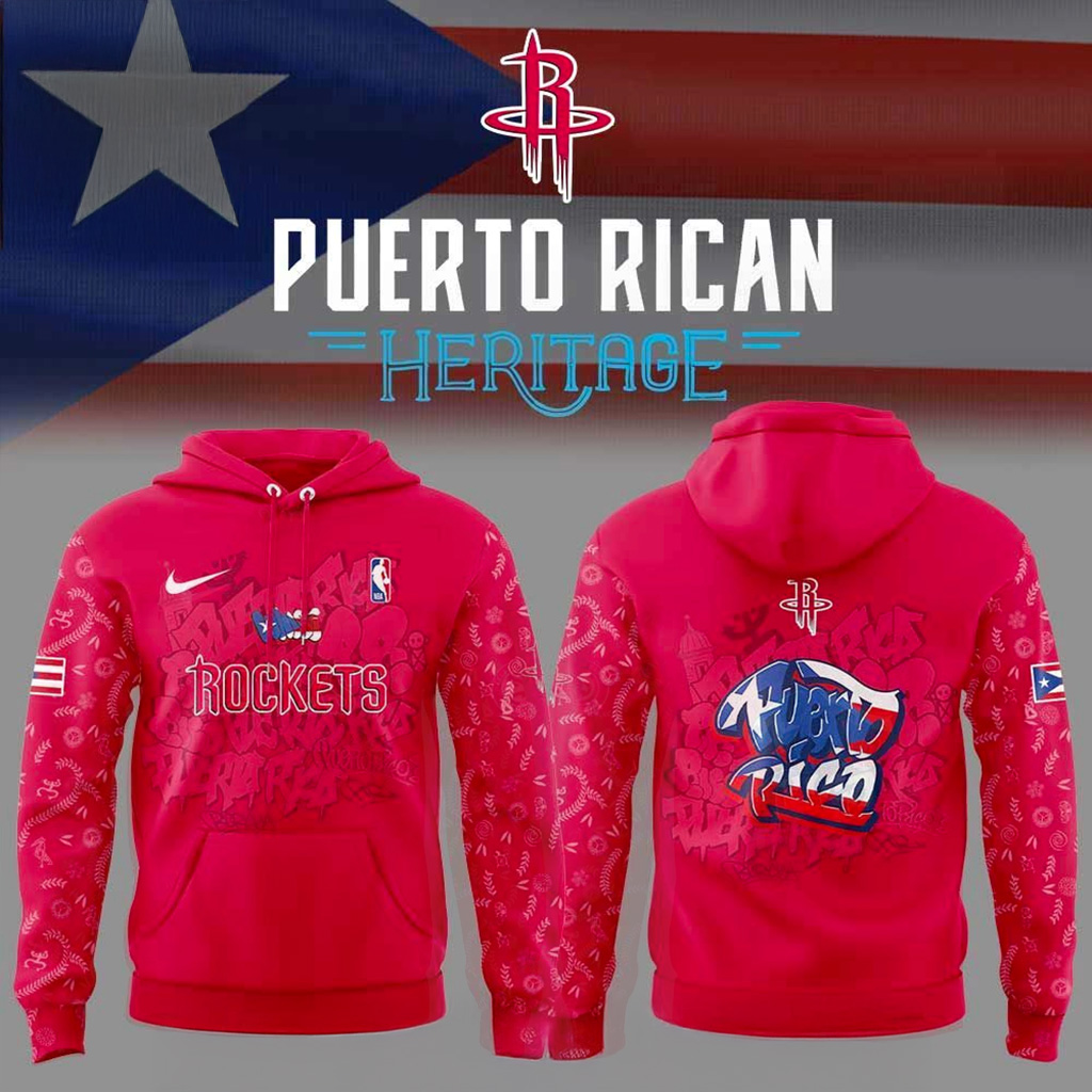 Houston Rockets Puerto Rican Heritage 2025 Hoodie Rockets Merch Xmas Presents For Friends-1