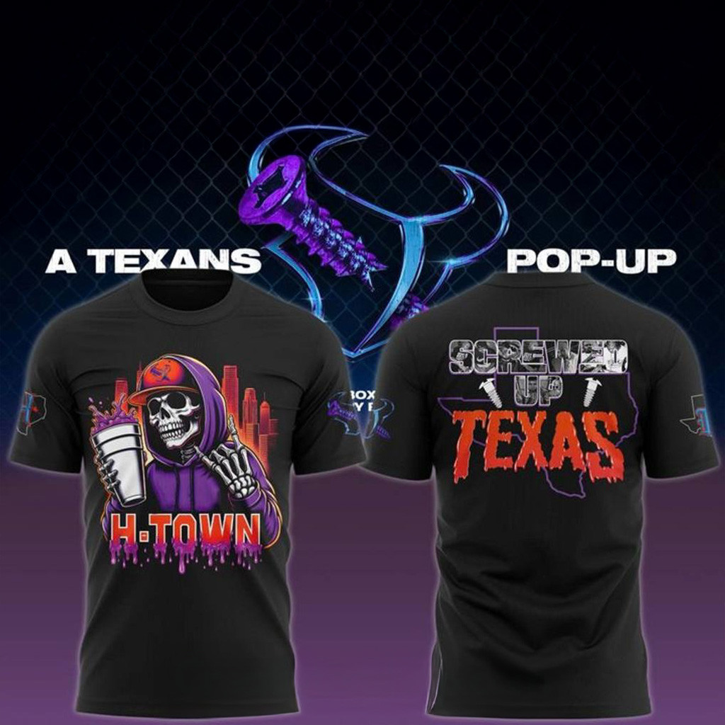 Houston Texans H Town x DJ Screw Screw Up Texas Special T-Shirt Gifts For Dad-1
