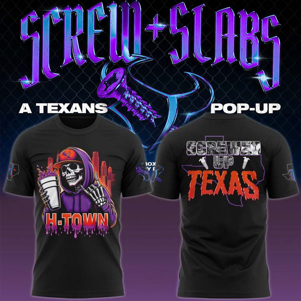 Houston Texans H-Town x DJ Screw Special Black Shirt Houston Texans Merch Fans Gifts-1