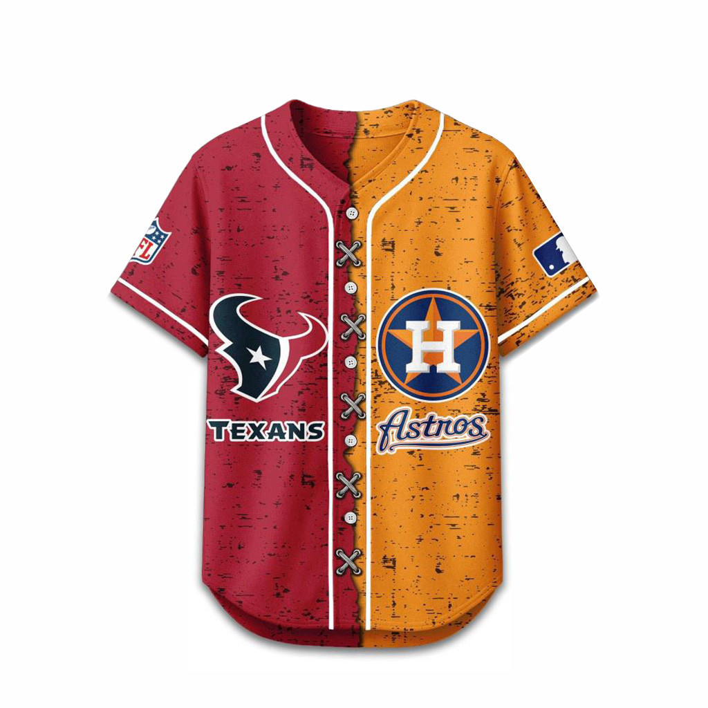 Houston Texans Mix Houston Astros Sporty New Design Baseball Jersey Fan Merch Gift For Him-1