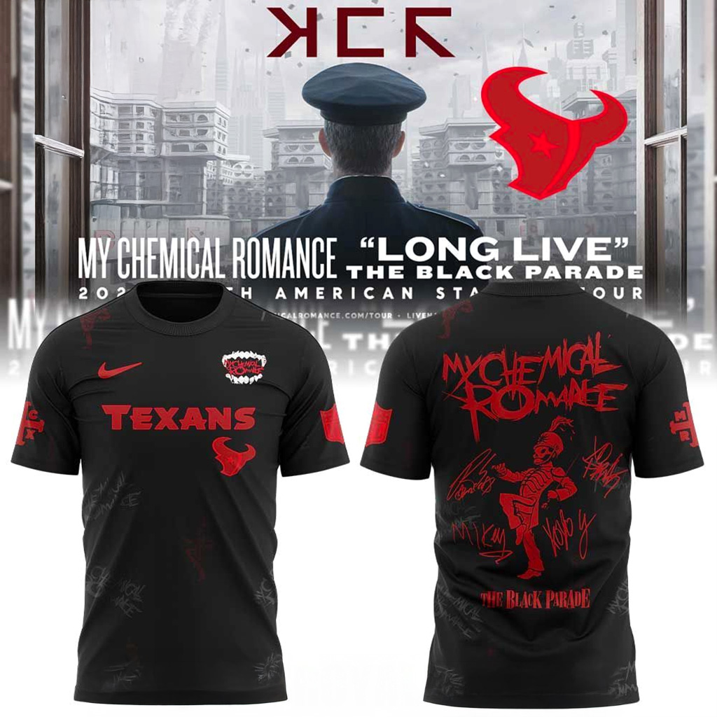 Houston Texans My Chemical Romance Tour 2025 Combo Signature Shirt Texans Merch Fans Gifts-1