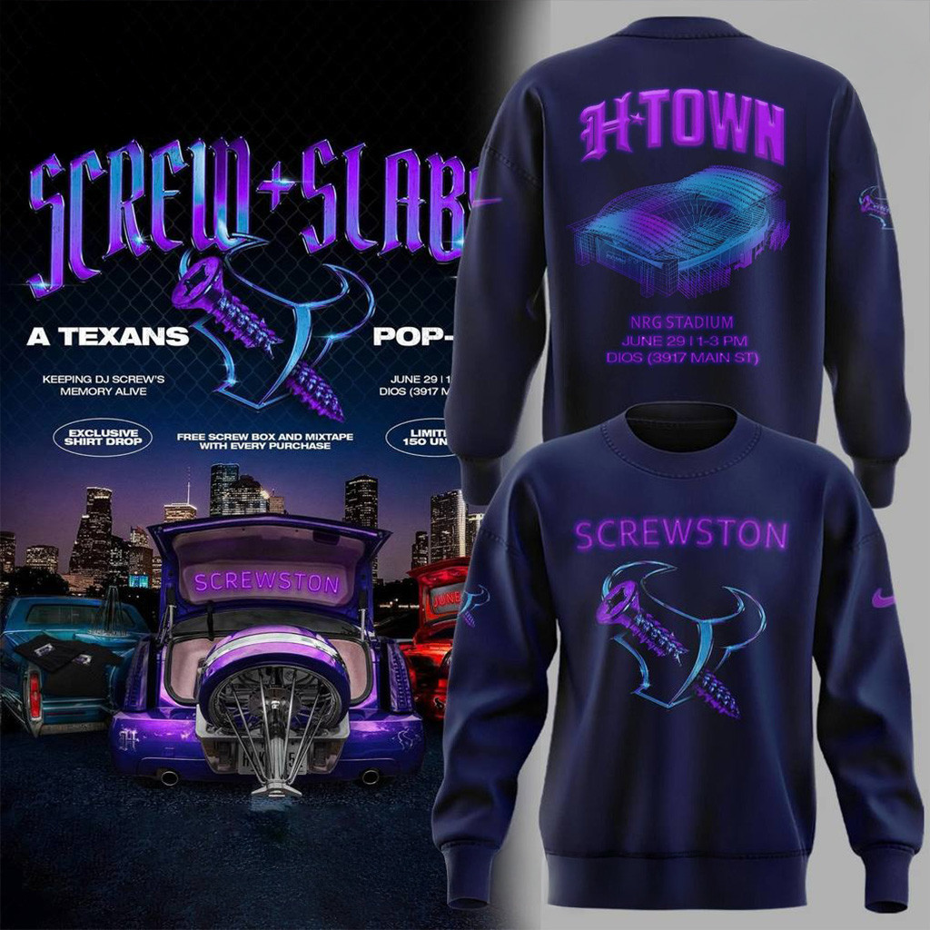 Houston Texans x DJ Screw Screwston Special Sweatshirt Houston Texans Merch Dad Gifts-1