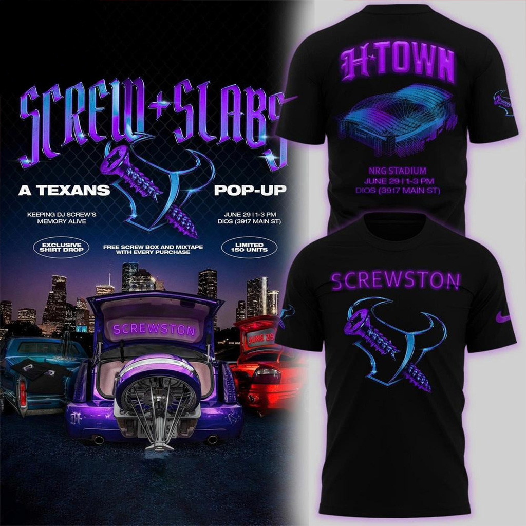 Houston Texans x DJ Screw Screwston T-Shirt Houston Texans Merch Gifts For Football Fan-1