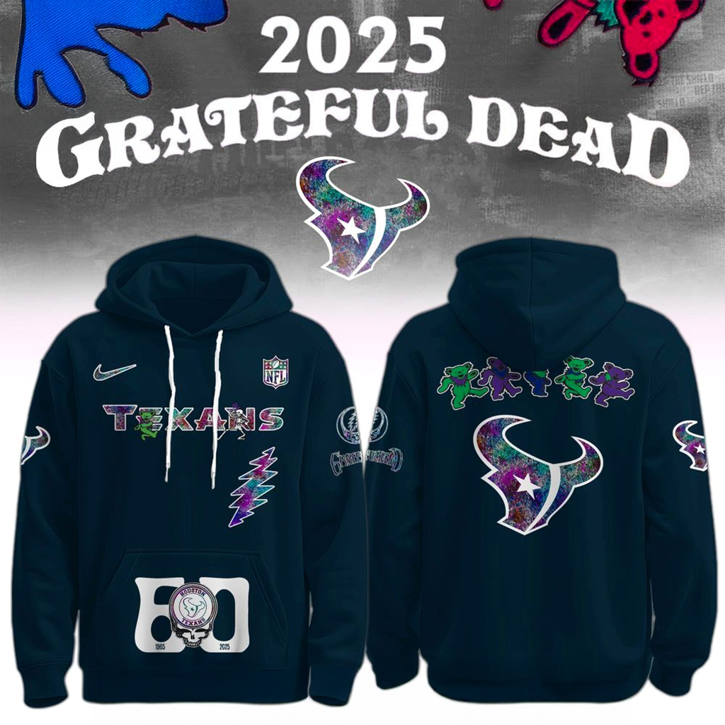 Houston Texans x Grateful Dead 60th Hoodie Houston Texans Merch Xmas Gifts For Dad-1