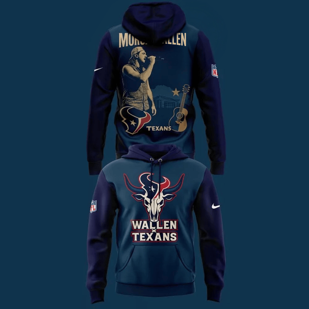 Houston Texans x Morgan Wallen Hoodie Houston Texans Merch Best Father's Day Gifts For Husband-1