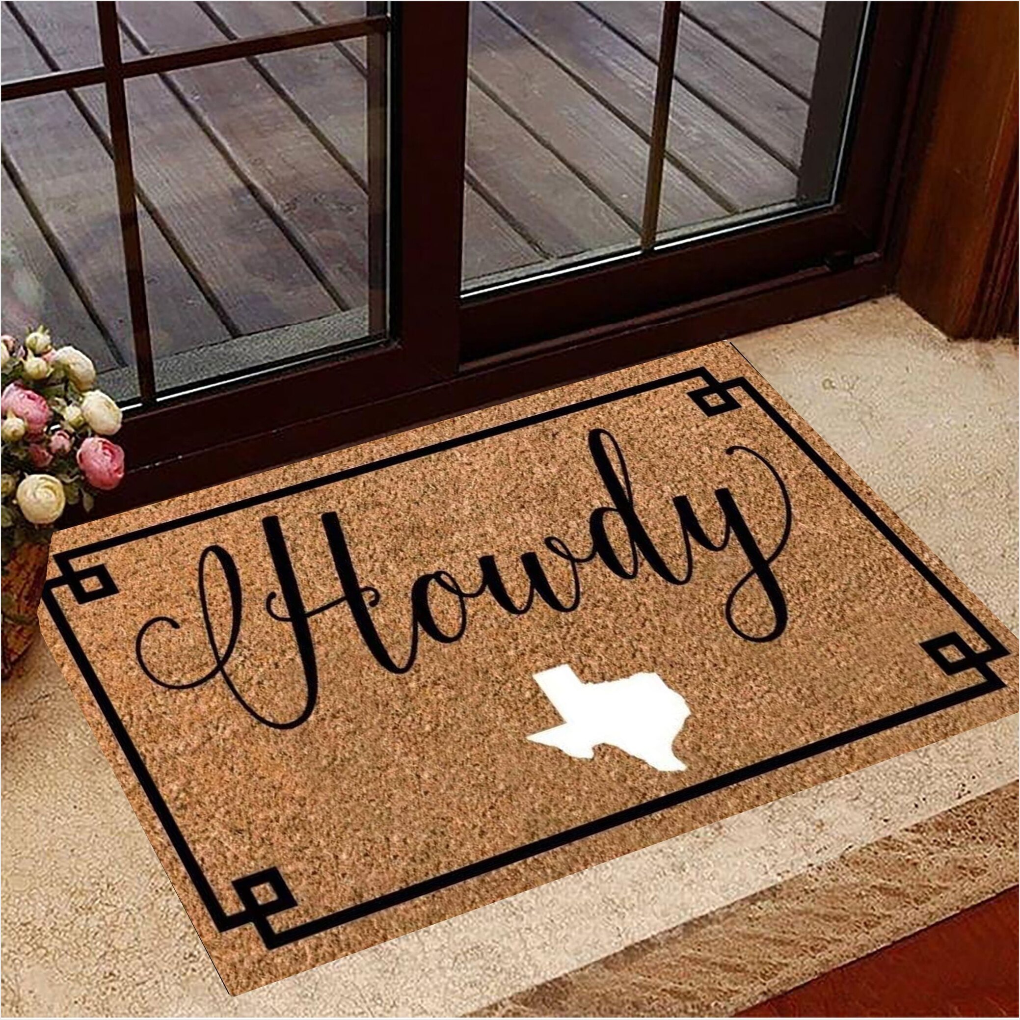 Howdy Doormat Texas State Indoor Welcome Mat Patriotic Gifts Birthday Gifts For Best Friend-1