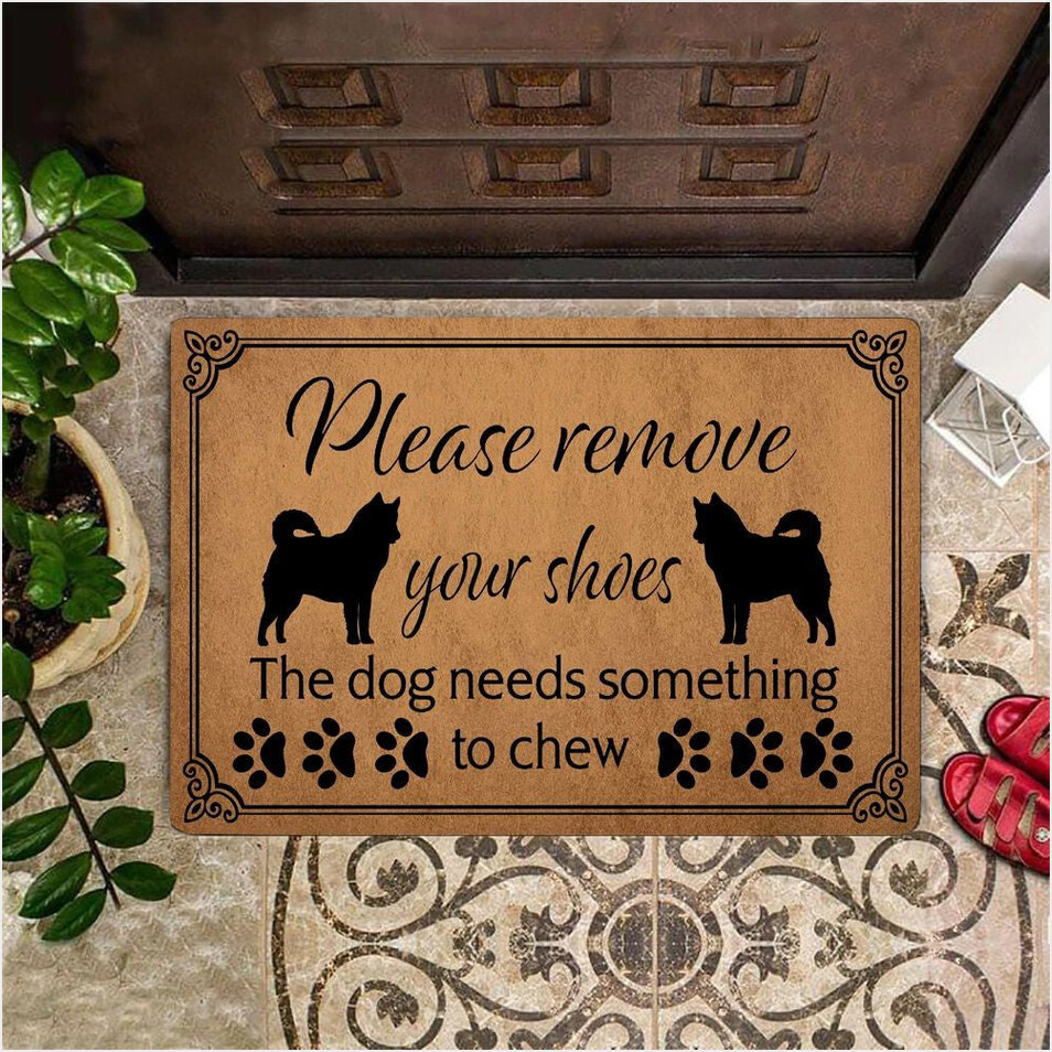 Husky Please Remove Your Shoes Doormat Funny Door Mat With Saying For Husky Lover Owner-1