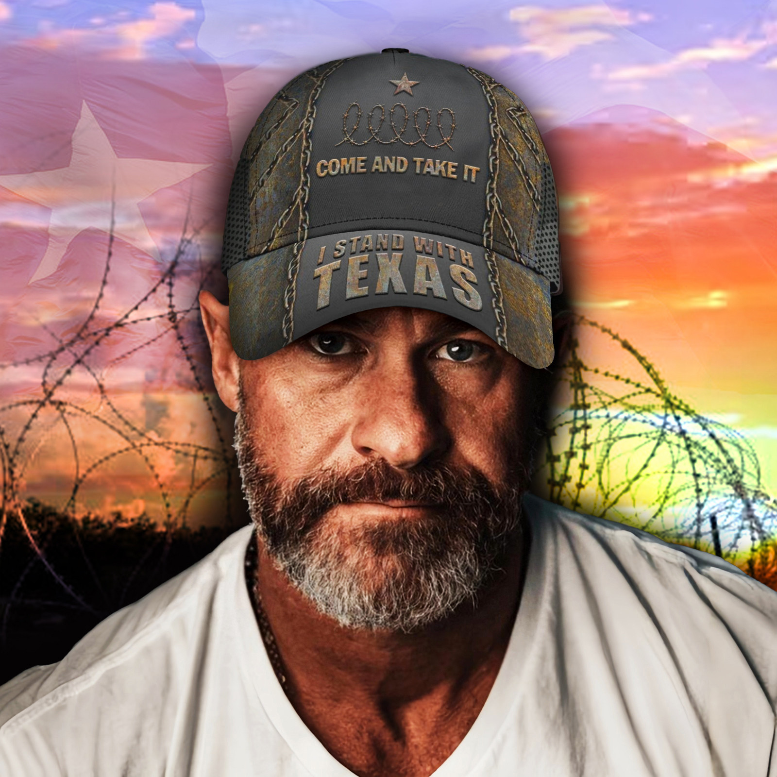 I Stand With Texas Hat Come And Take It Barbed Wire Hat Texan Strong Merchandise-1