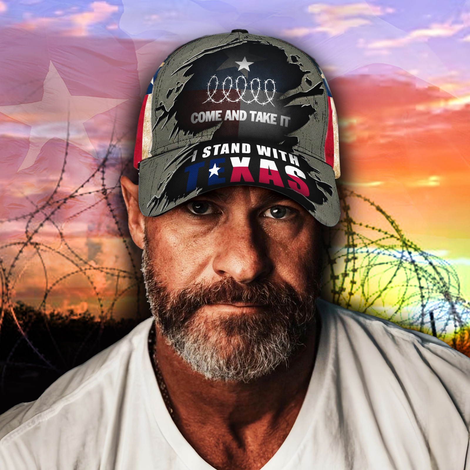 I Stand With Texas Hat Come And Take It Razor Wire Hat Gifts For Texans-1