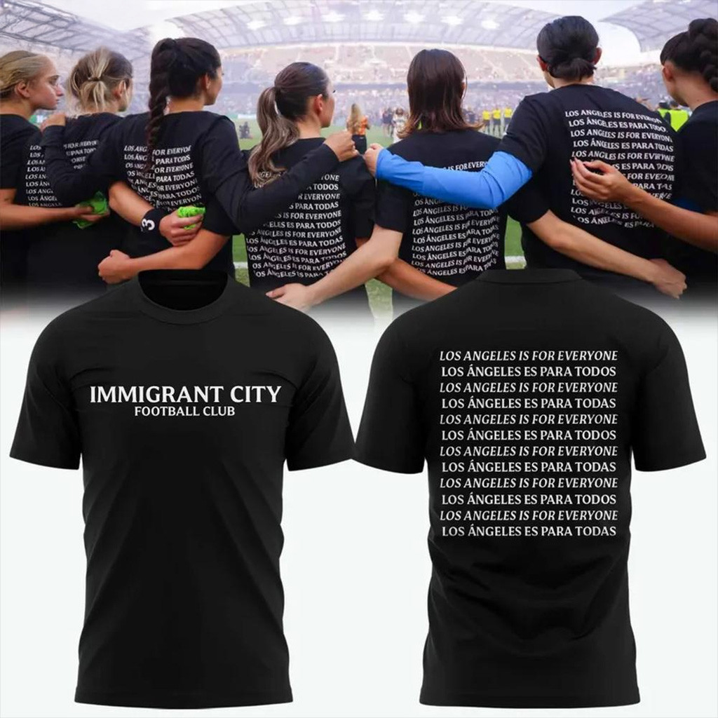 IMMIGRANT CITY Football Club LA Angel T-Shirt Gifts For Football Lovers-1