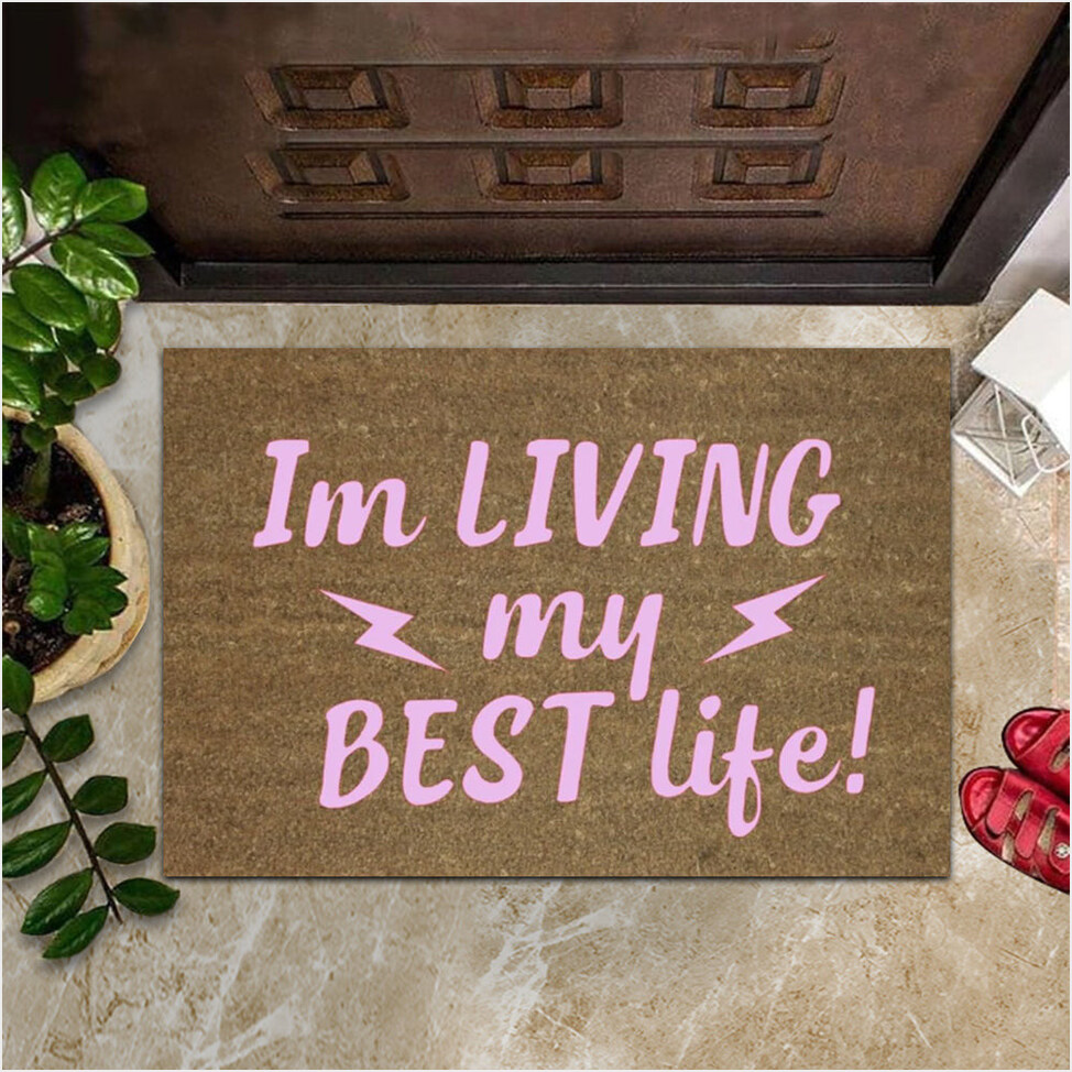 Im Living My Best Life Doormat Welcome Home Mat Gifts For Housewarming Gifts For Friends-1