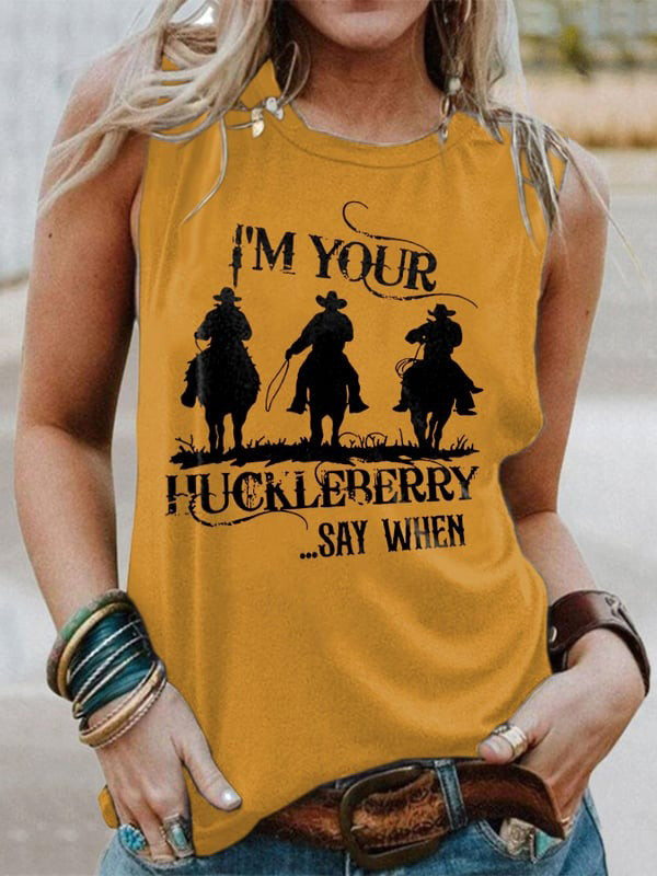 I'm Your Huckleberry Say When Muscle Tank For Women's Doc Holliday Tombstone Quote Clothing-1
