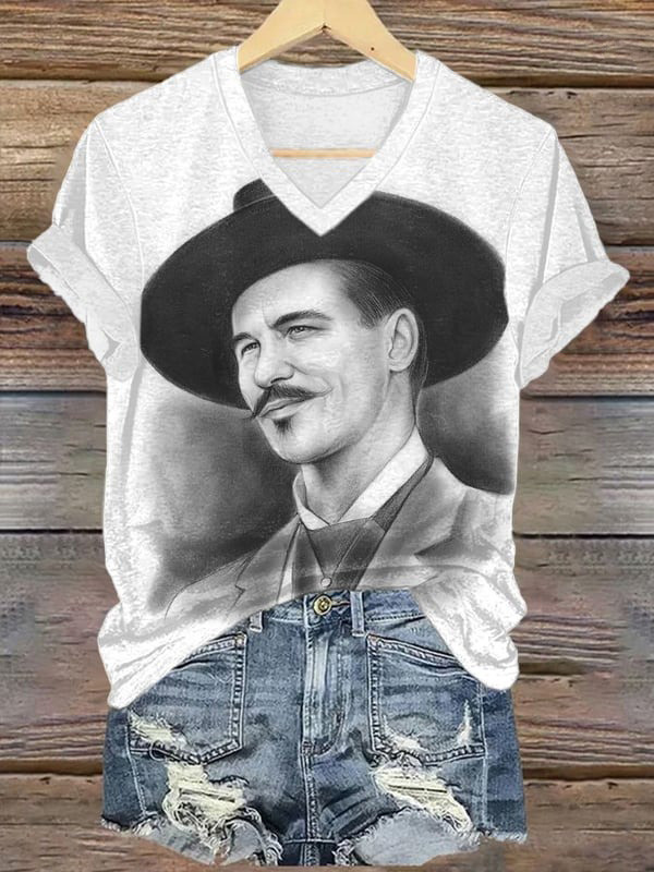 I'm Your Huckleberry V-Neck T-Shirt Tombstone Clothing Gifts For Mom-1