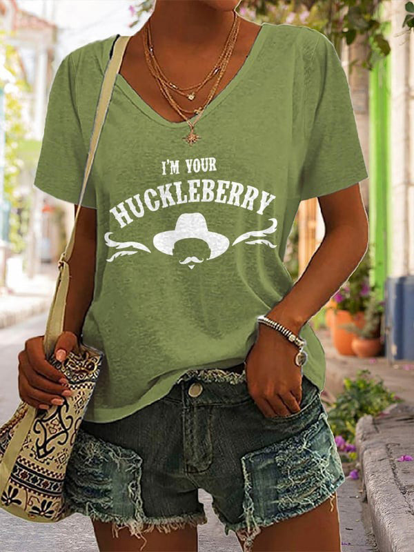 I'm Your Huckleberry V-neck Shirt For Women's Doc Holliday Tombstone Apparel-1