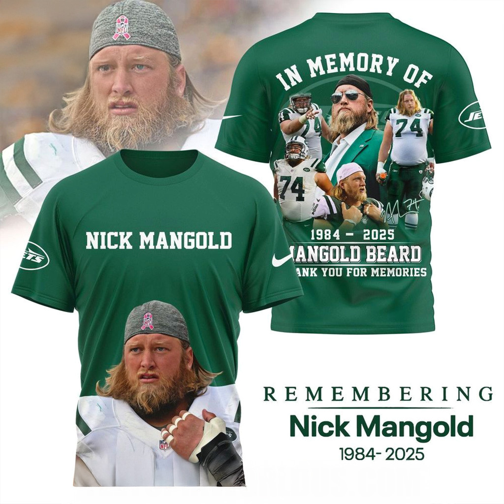 In Memory Of Mangold Beard 1984-2025 Thank You For The Memories T-Shirt RIP Nick Mangold Shirt-1