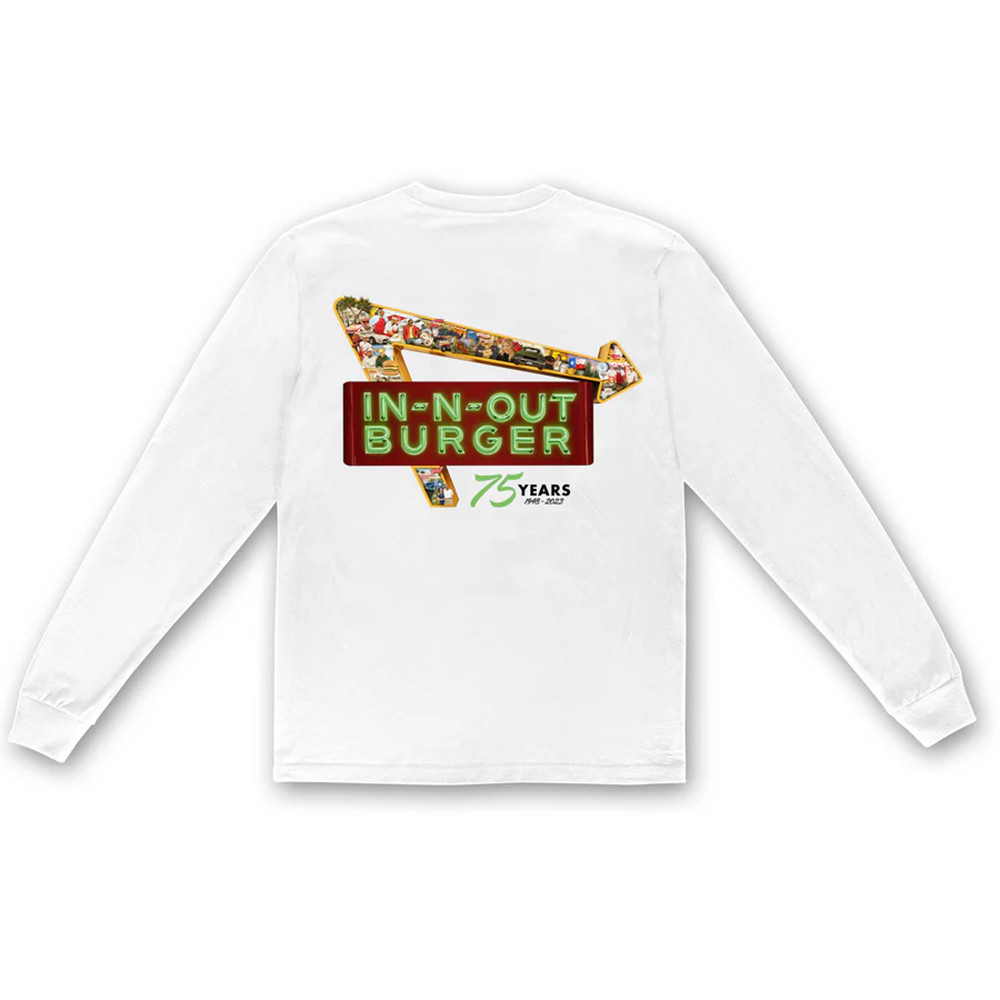 In N Out Shirt 2024 75th Anniversary Black Long Sleeve Shirt Gifts For Dad Who Wants Nothing-1