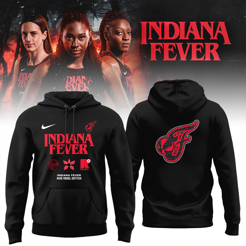 Indiana Fever Mix Stranger Things Hoodie Gifts For Basketball Fan-1