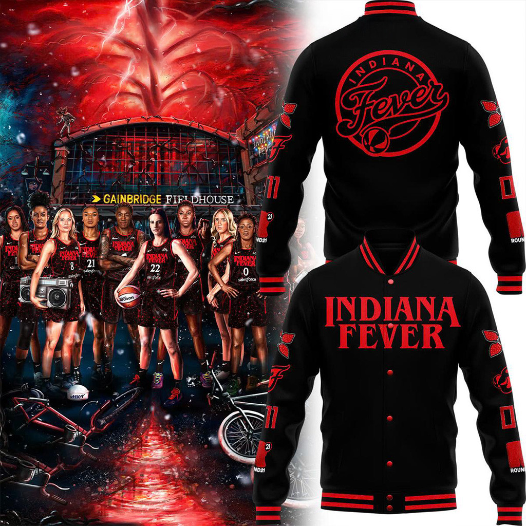 Indiana Fever Stranger Things 2025 Baseball Jacket Gifts For Basketball Fan-1