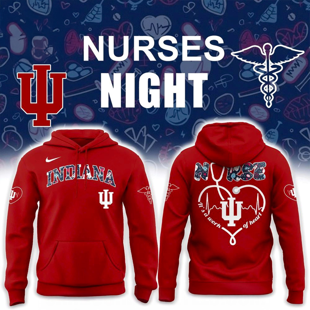Indiana Hoosiers Nurses Night Hoodie Indiana Hoosiers Merch Good Christmas Gifts For Boyfriend-1