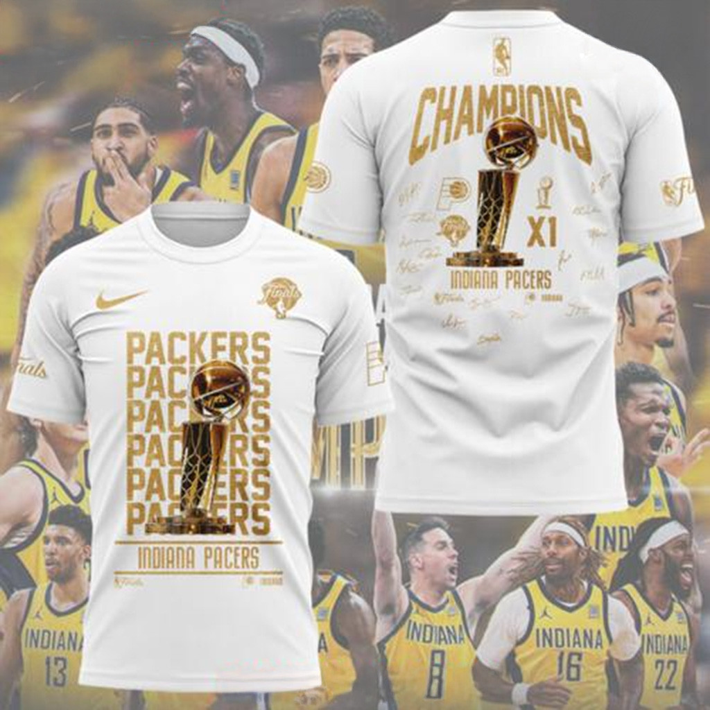 Indiana Pacers 2025 NBA Finals Champions White T-Shirt Indiana Pacers Merch Gifts For Dad-1 Indiana Pacers 2025 NBA Finals Champions White T-Shirt Indiana Pacers Merch Gifts For Dad-1