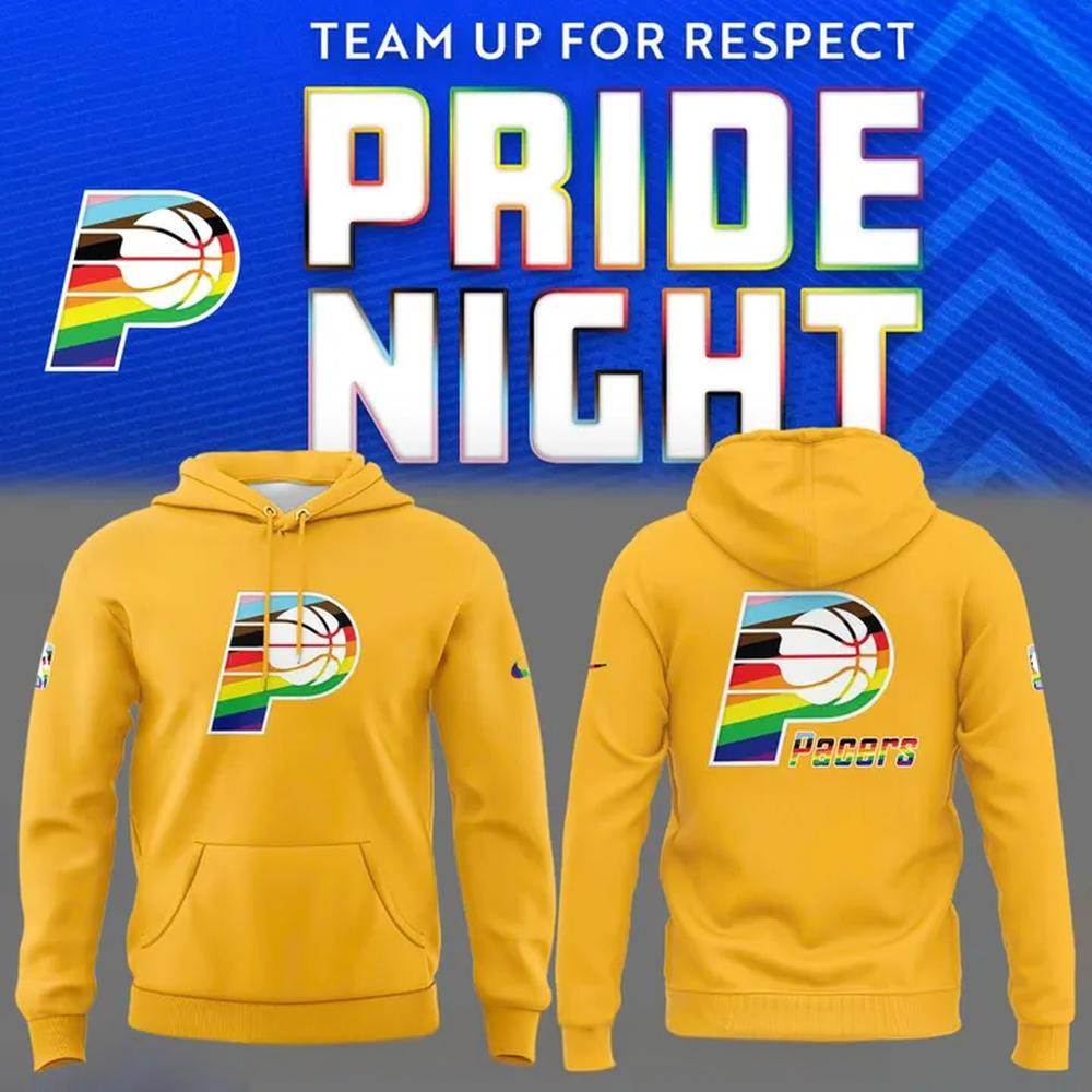 Indiana Pacers 2025 Pride Month Special Edition Yellow Hoodie Indiana Pacers Merch For Fans-1