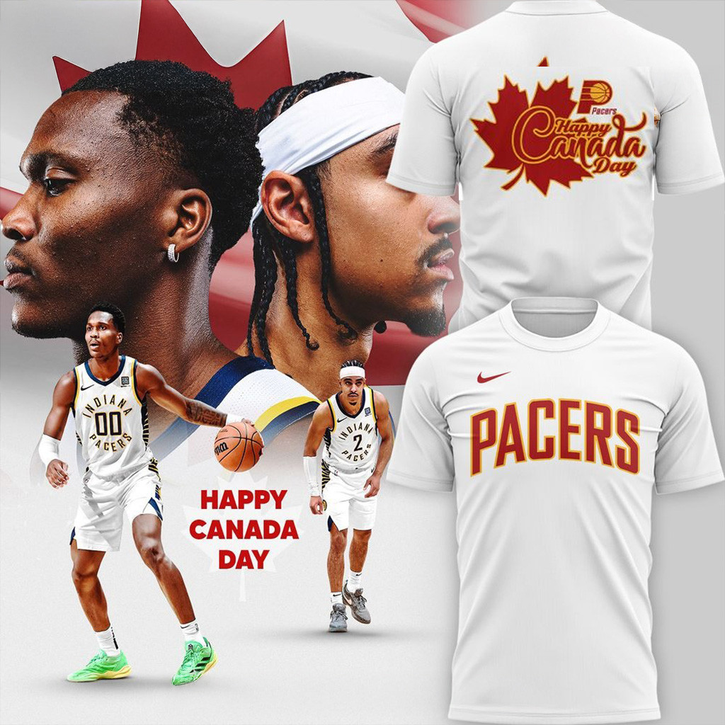 Indiana Pacers Happy Canada Day 2025 White Shirt Indiana Pacers Merch Gifts For Mom-1