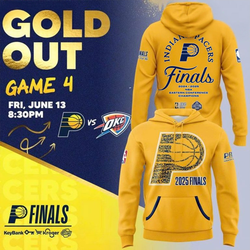 Indiana Pacers To Gold Out Gainbridge Fieldhouse For Game 4 Of NBA Finals Hoodie NBA Merch-1