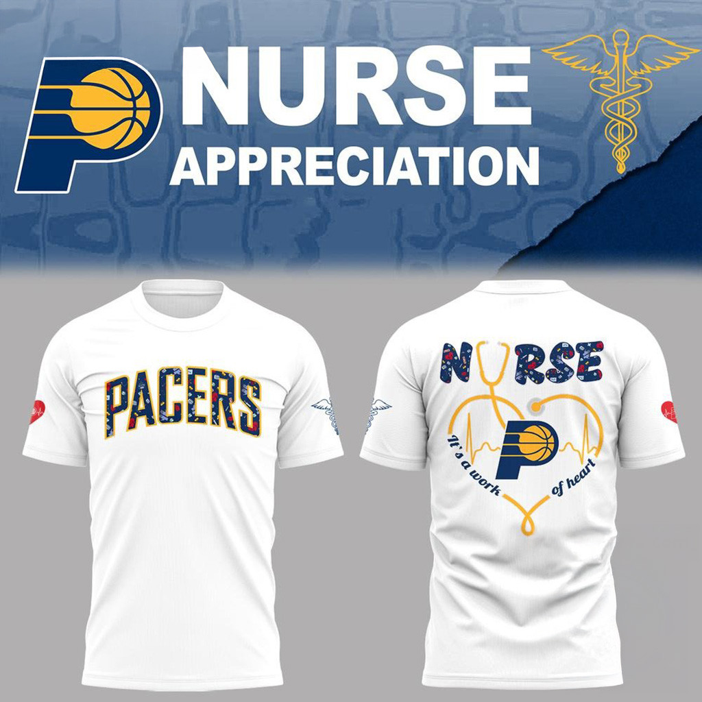 Indiana Pacers X Nurse Appreciation White T-Shirt-1 Indiana Pacers X Nurse Appreciation White T-Shirt-1