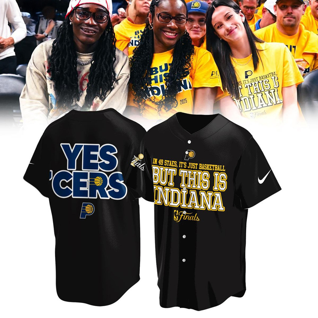Indiana Pacers Yes Cers But This Is Indiana NBA Finals 2025 Baseball Jersey NBA Merch For Fans-1