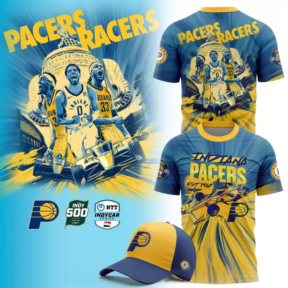 Indiana Pacers x Racing Collections 2025 Special Shirt Indiana Pacers Merch Fathers Day Presents-1