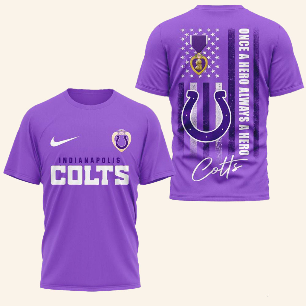 Indianapolis Colts National Purple Heart Day Shirt Indianapolis Colts Merch Gift For Fan-1