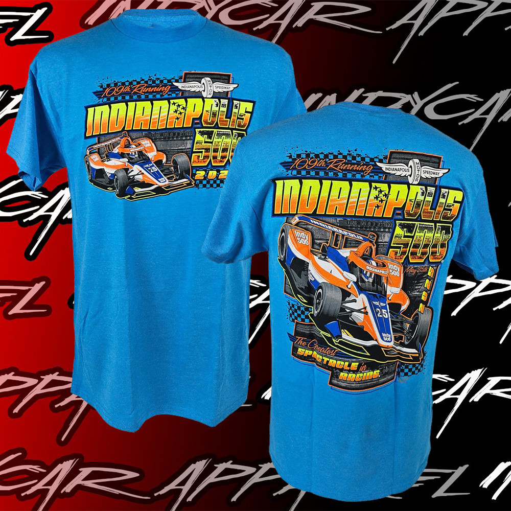 Indy 500 Merch 2025 Indianapolis 500 Event Shirt Blue Father's Day Gifts For Husband-1