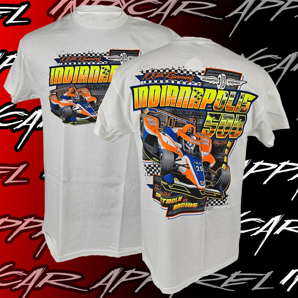 Indy 500 Merch 2025 Indianapolis 500 Event Shirt White Stepdad Gifts For Father's Day-1