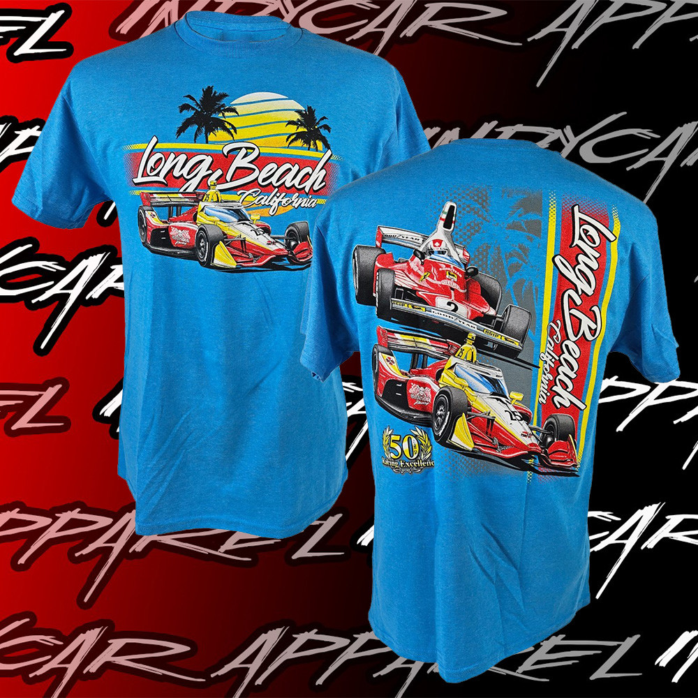 Indy 500 Merch 2025 Long Beach Indycar Shirt Blue Best Father's Day Gifts For Husband-1