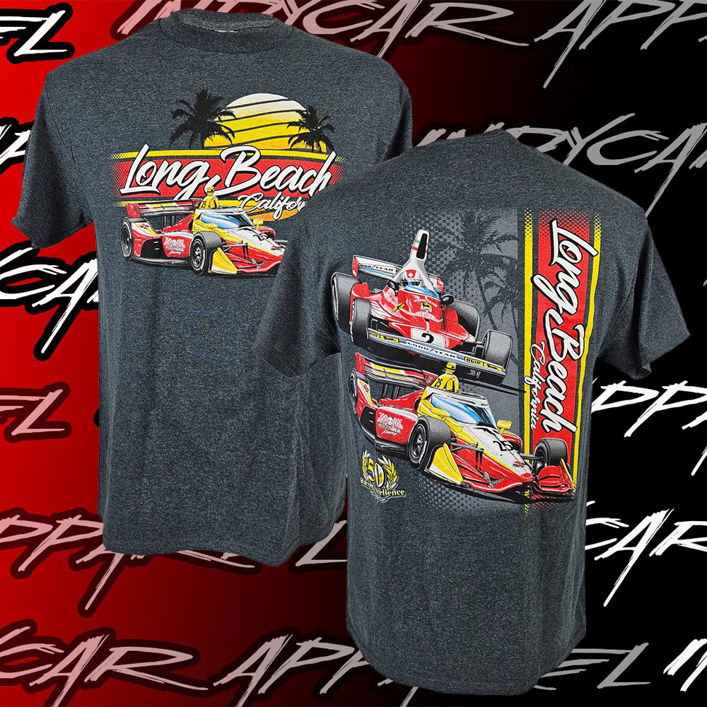 Indy 500 Merch 2025 Long Beach Indycar Shirt Grey Father's Day Gifts For Son In Law-1