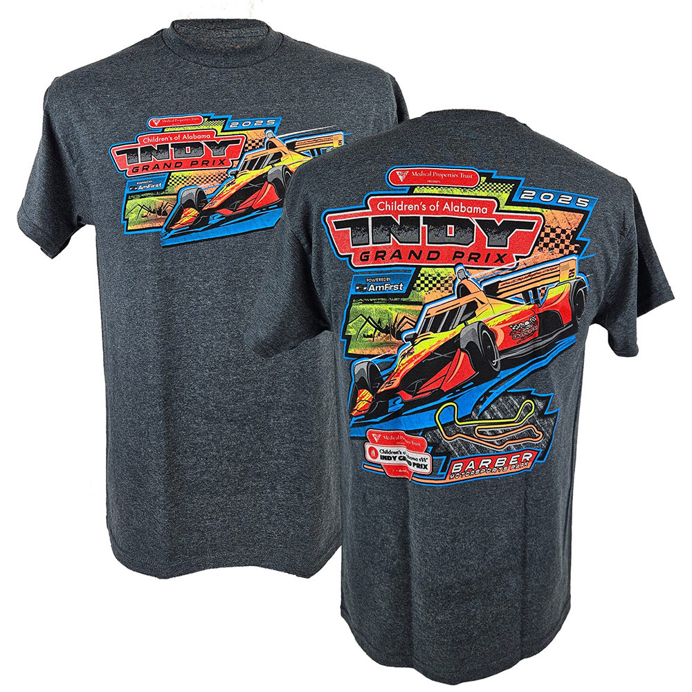 Indy Car Merch 2025 Children's Grand Prix Of Alabama Official Event Shirt Grey-1