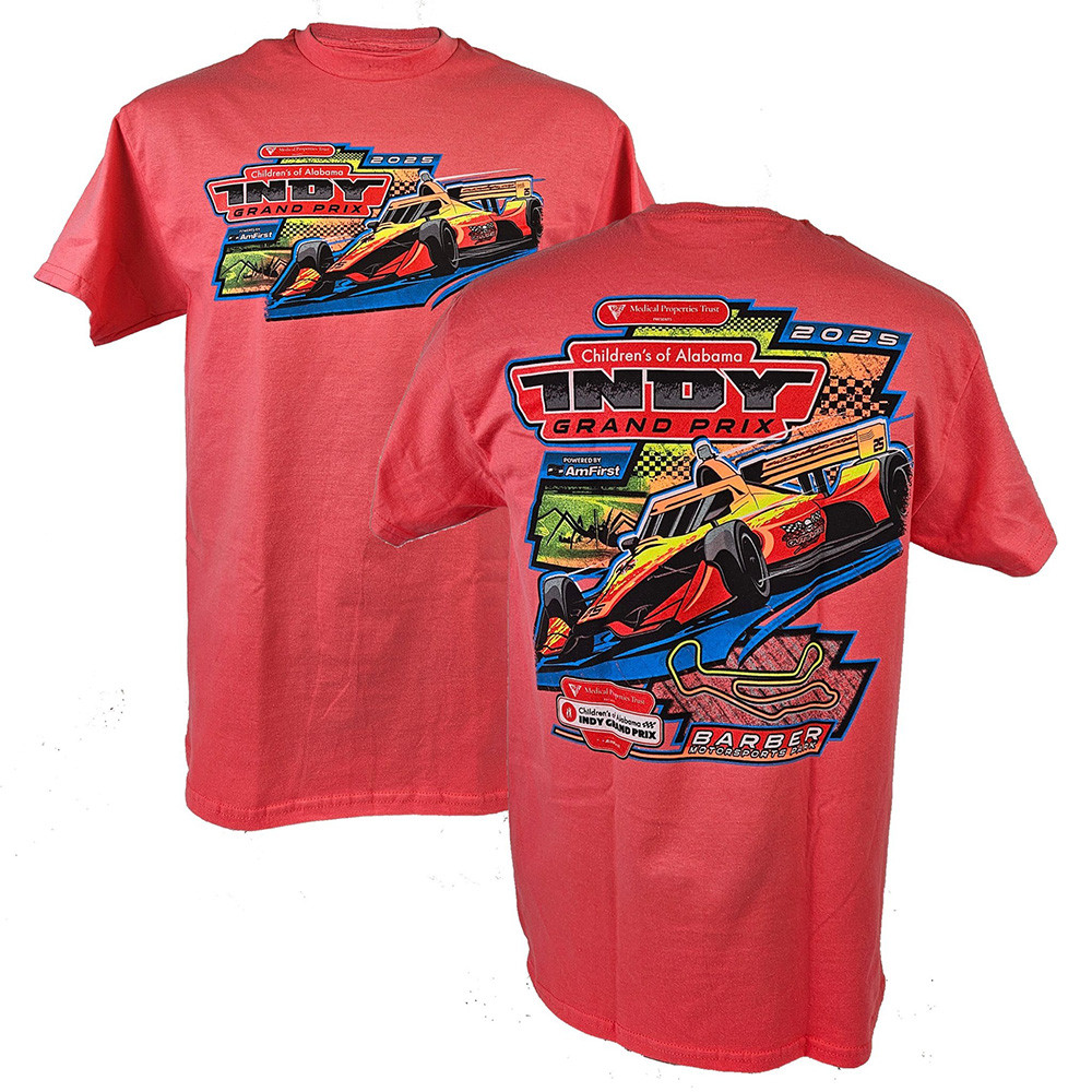 Indy Car Merch 2025 Children's Grand Prix Of Alabama Official Event Shirt Red-1