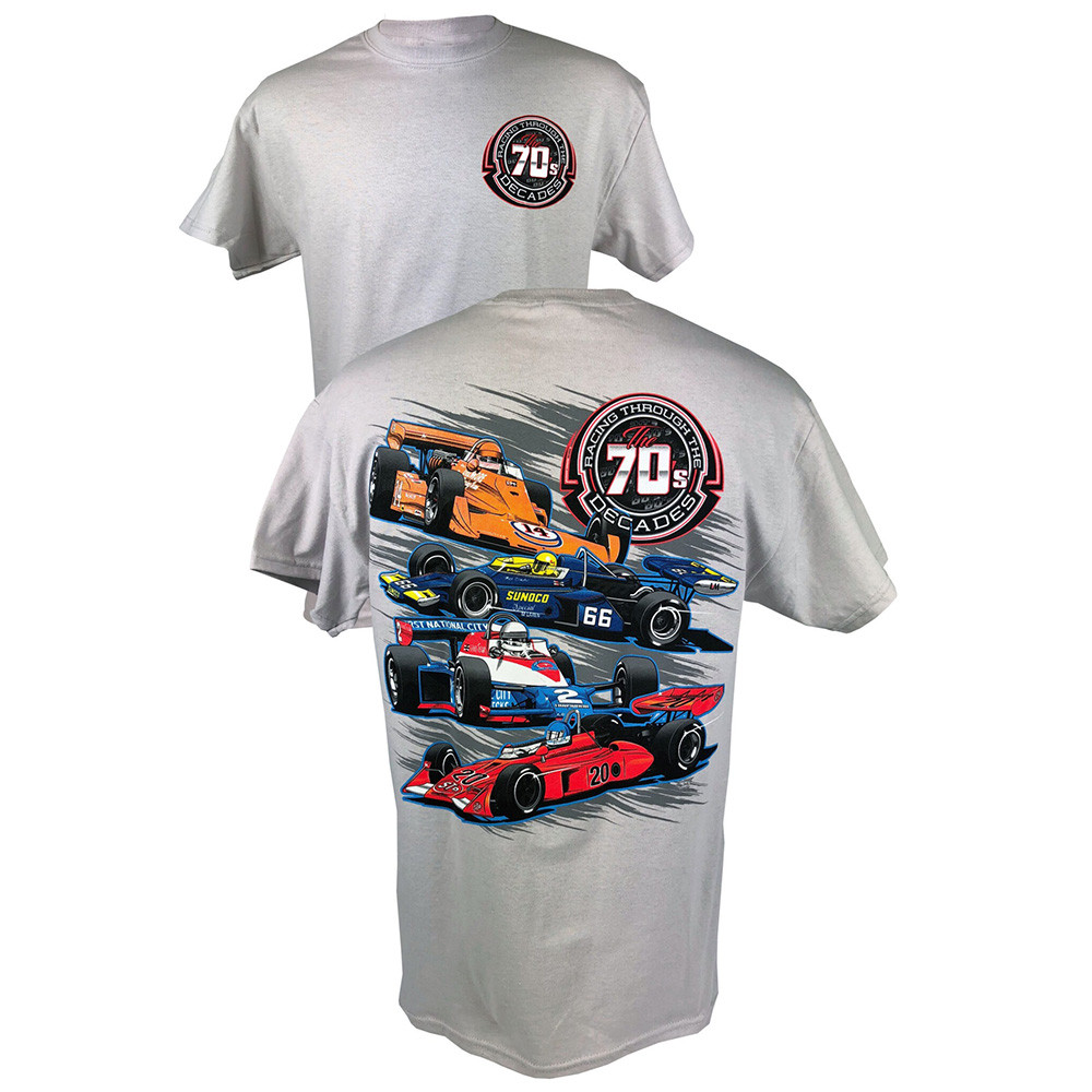 Indy Car Merch Racing Through The Decades 1970's Shirt Awesome Father's Day Gifts For Fans-1