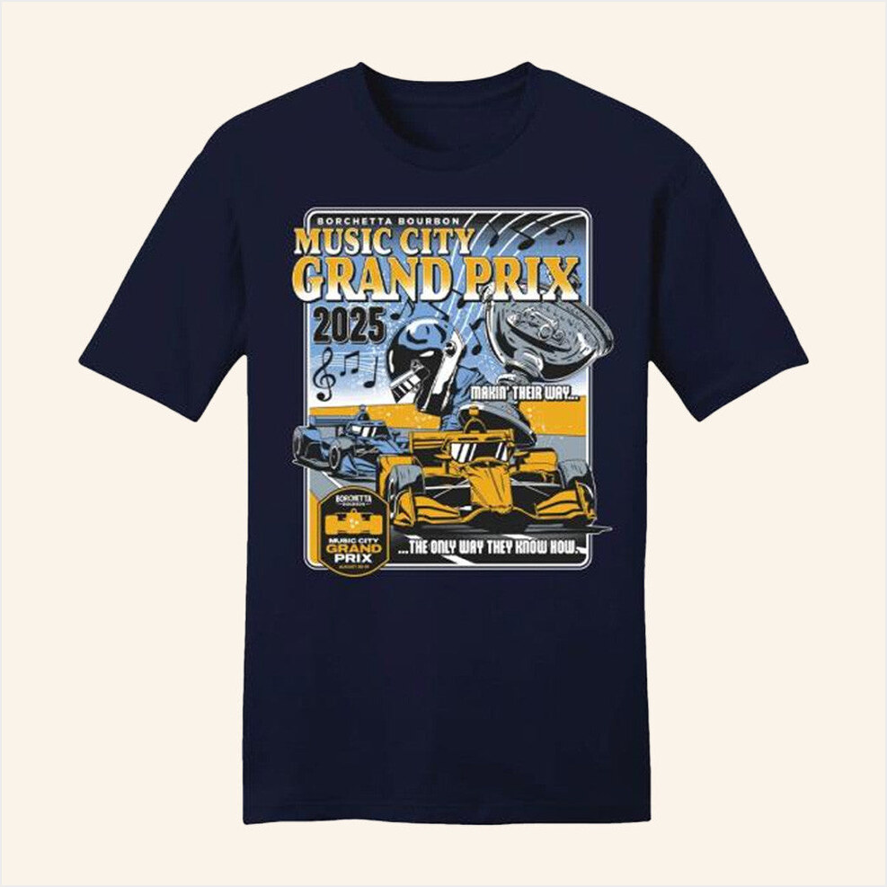 Indycar Merch 2025 Borchetta Bourbon Music City Grand Prix Finale T-Shirt Dad Birthday Gifts-1