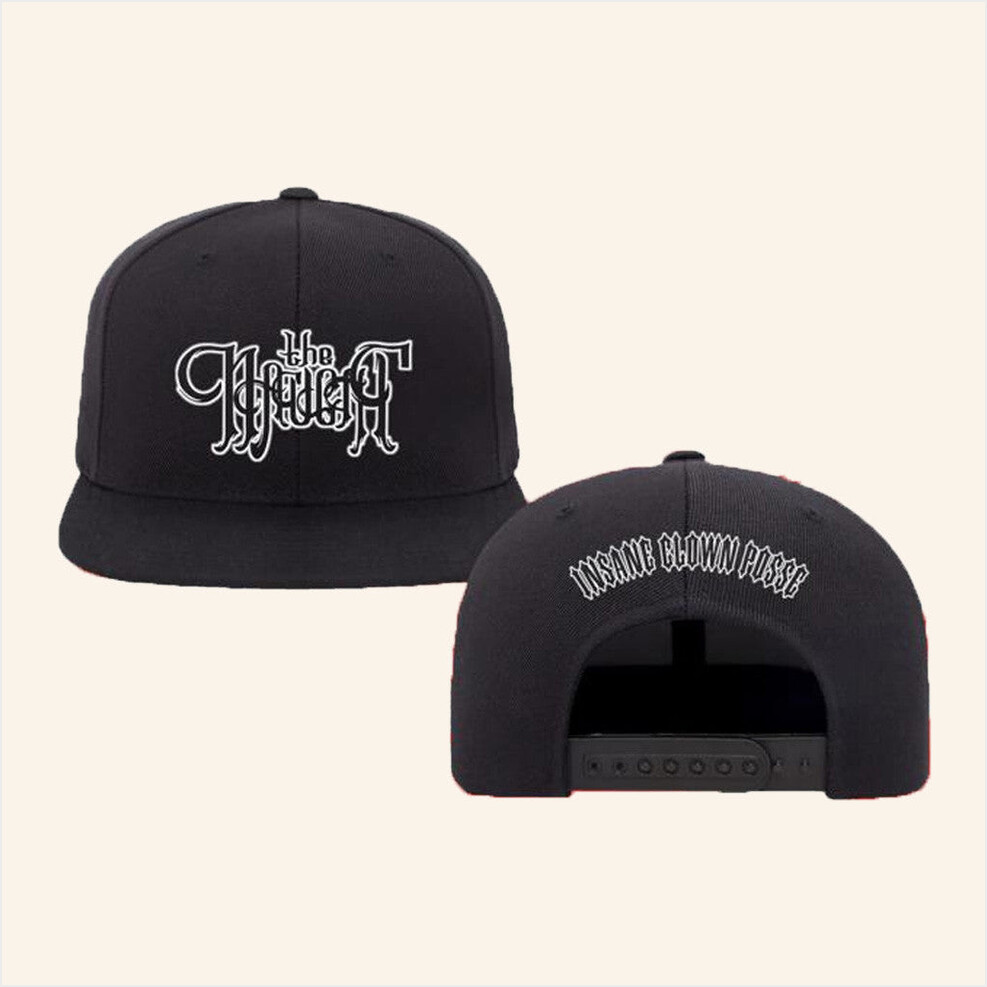 Insane Clown Posse Merch Naught Text Black Flatbill Snapback Hat Black Embroidered-1