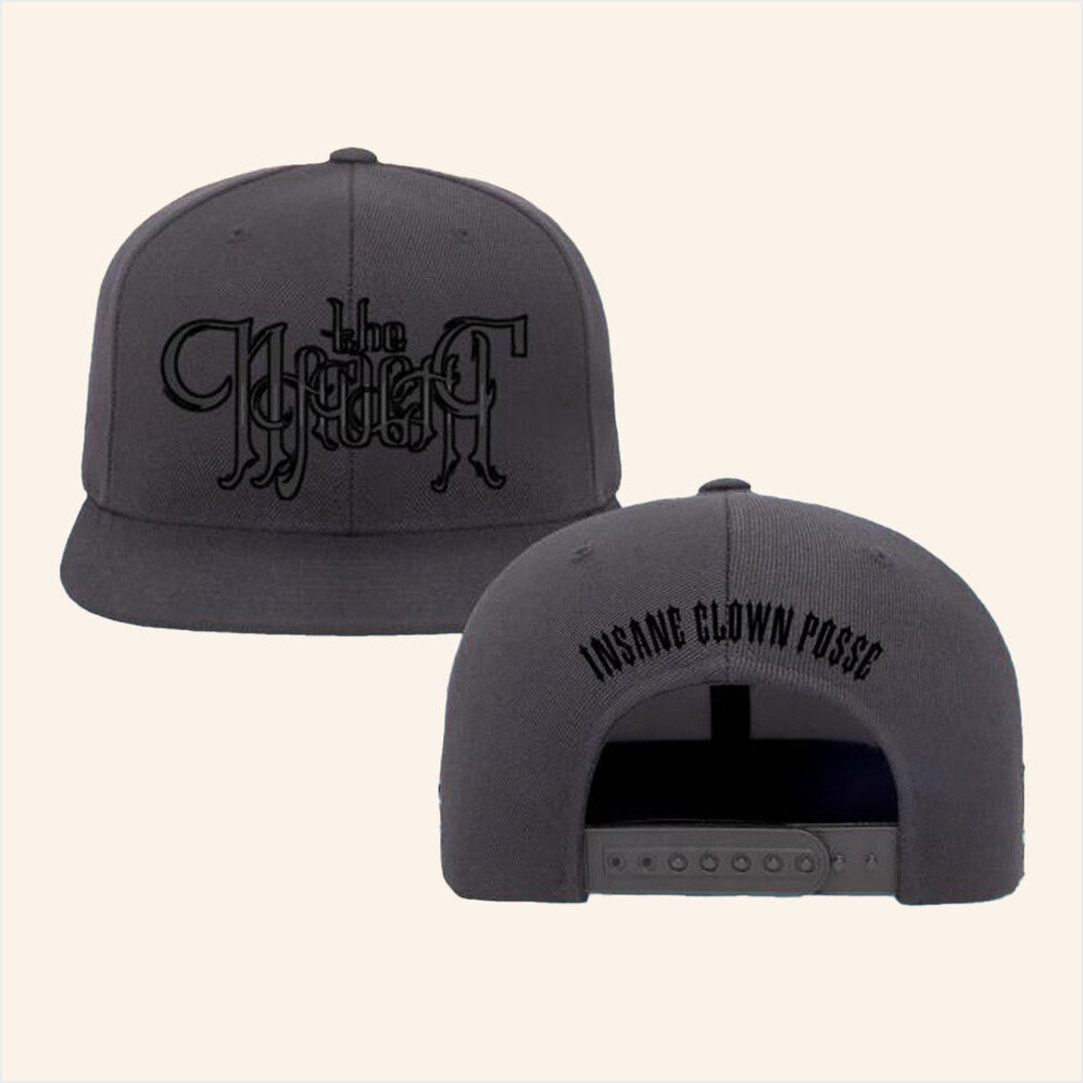 Insane Clown Posse Merch Naught Text Flatbill Snapback Hat Charcoal Embroidered Gifts For Fans-1