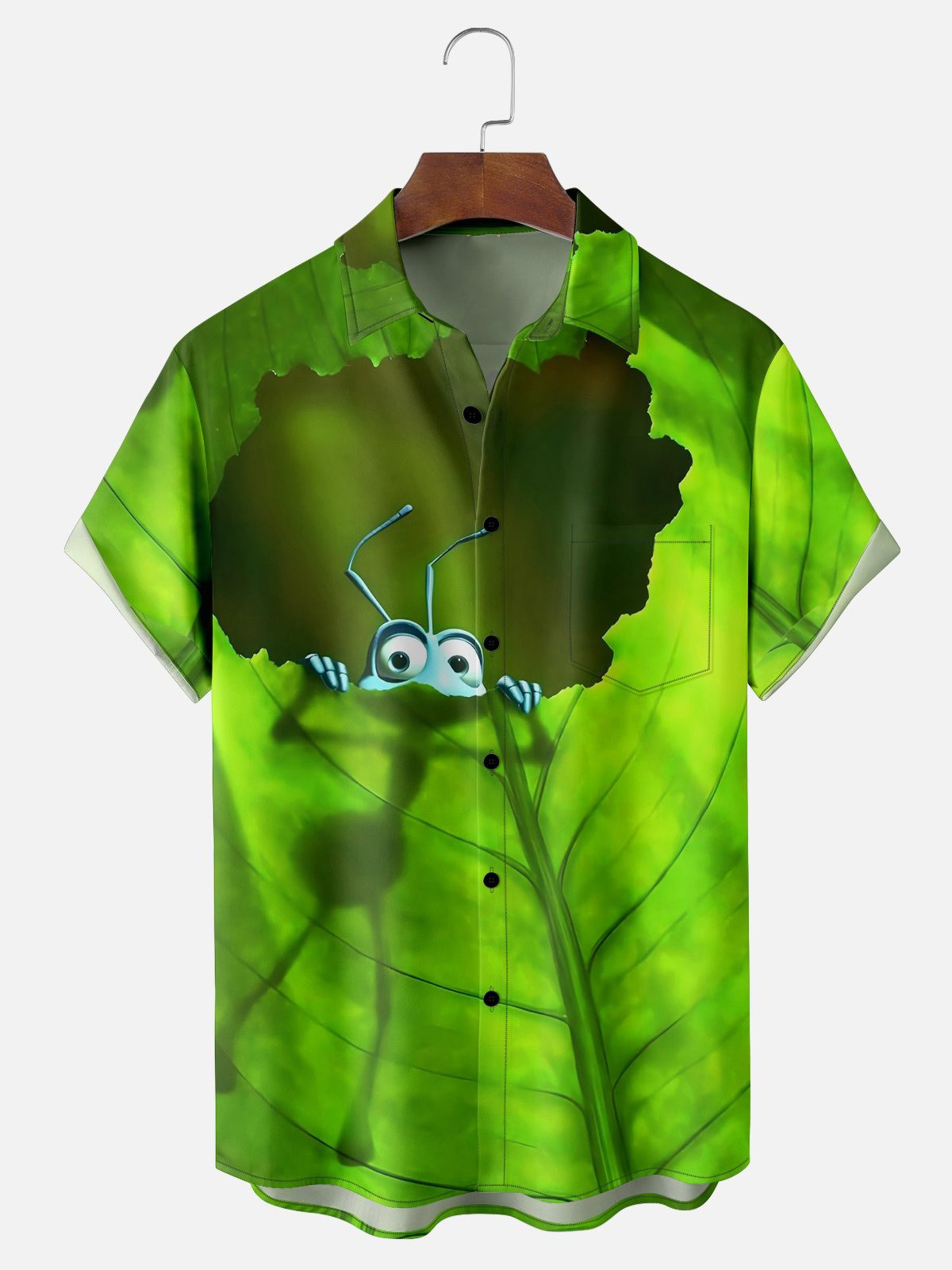Insect Chest Pocket Hawaiian Shirt-1