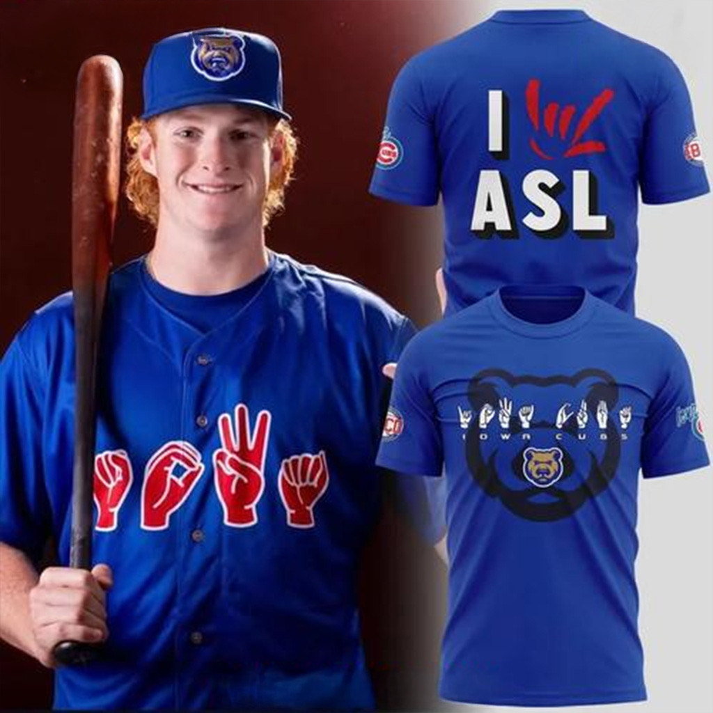 Iowa Cubs ASL American Sign Language T-Shirt-1 Iowa Cubs ASL American Sign Language T-Shirt-1