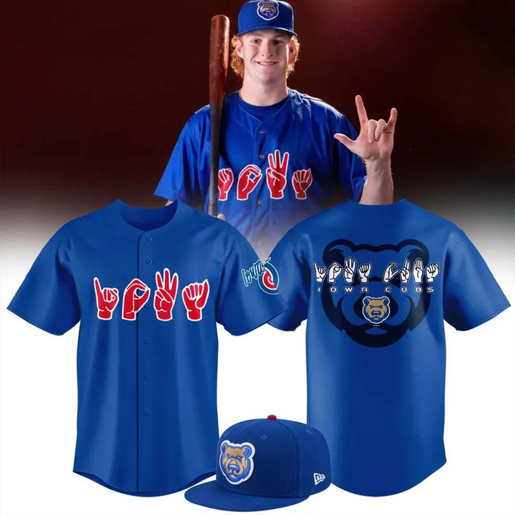 Iowa Cubs American Sign Language Night Baseball Jersey Iowa Cubs Merch Husband Gifts-1