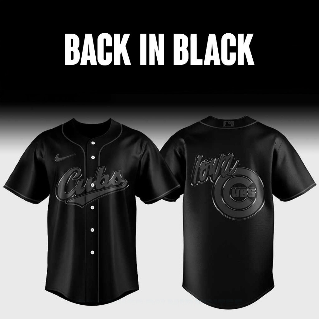 Iowa Cubs X Back In Black 2025 Baseball Jersey Iowa Cubs Merch Gifts For Baseball Fans-1