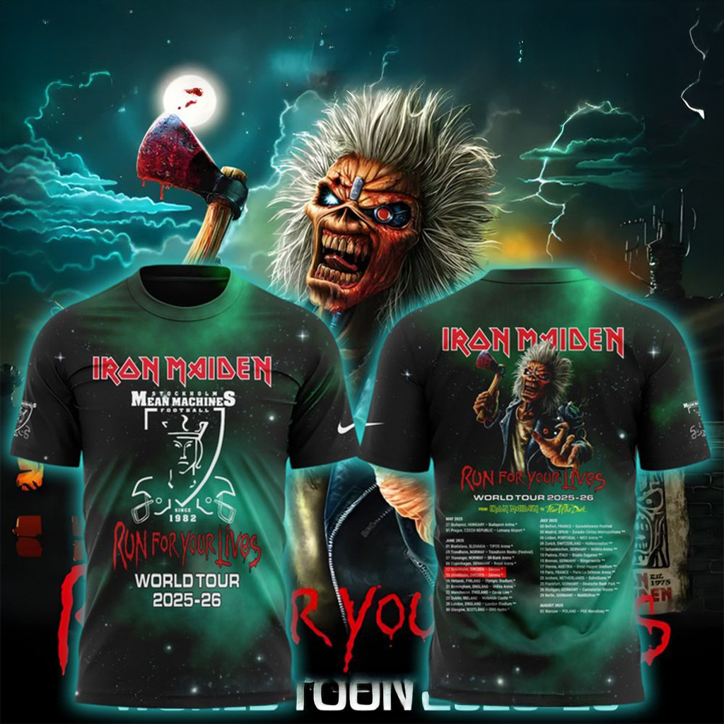 Iron Maiden Run For Your Lives World Tour 2025 Shirt Iron Maiden Band Merch For Fans-1 Iron Maiden Run For Your Lives World Tour 2025 Shirt Iron Maiden Band Merch For Fans-1