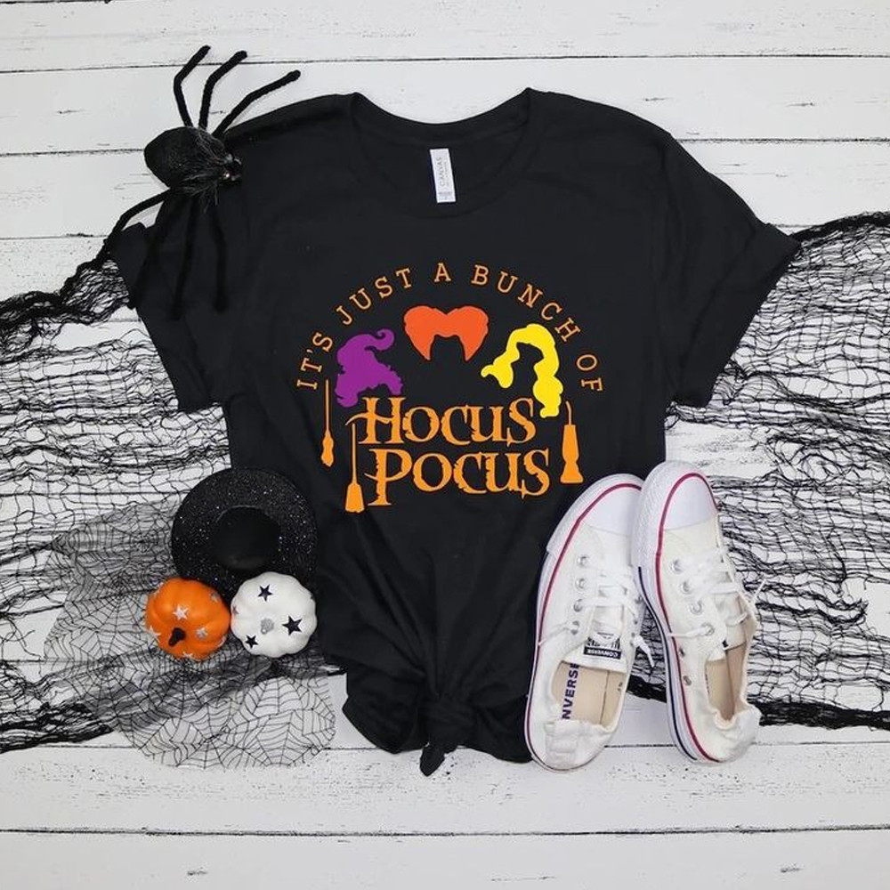 It's Just A Bunch Of Hocus Pocus Shirt Halloween Womens Ladies T-Shirt Gifts For Her-1