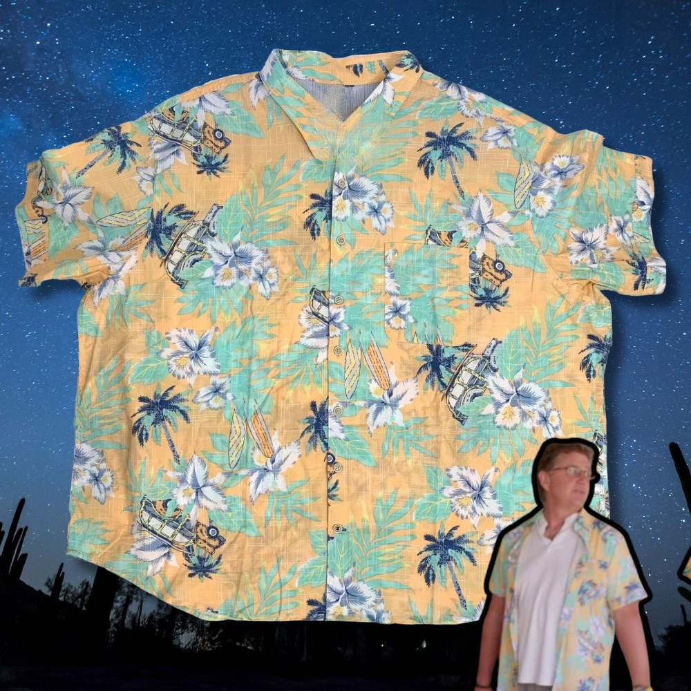 Izod Saltwater Dockside Chambray Floral Hawaiian Shirt Best Father's Day Gifts For Dad-1