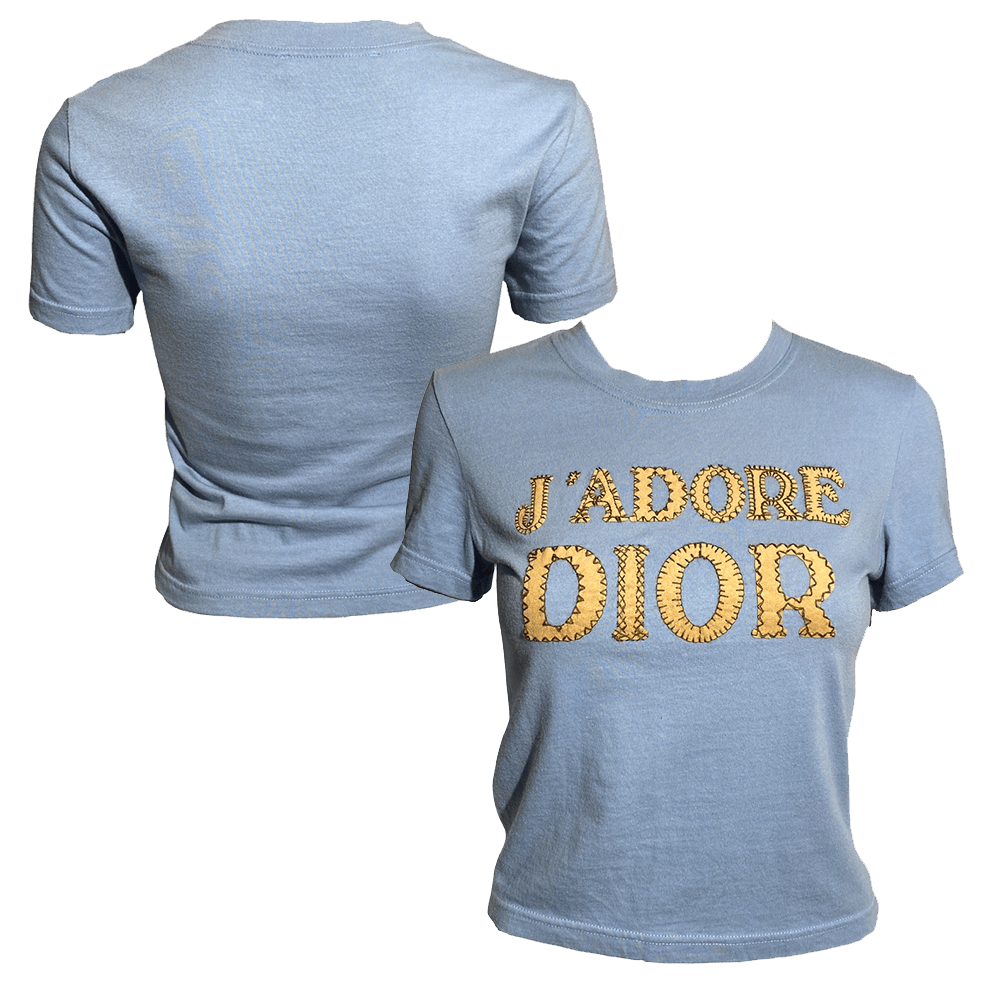 J'Adore Dior Baby Tee 2003 J'adore Dior Blue T-Shirt Great Mother's Day Gifts-1